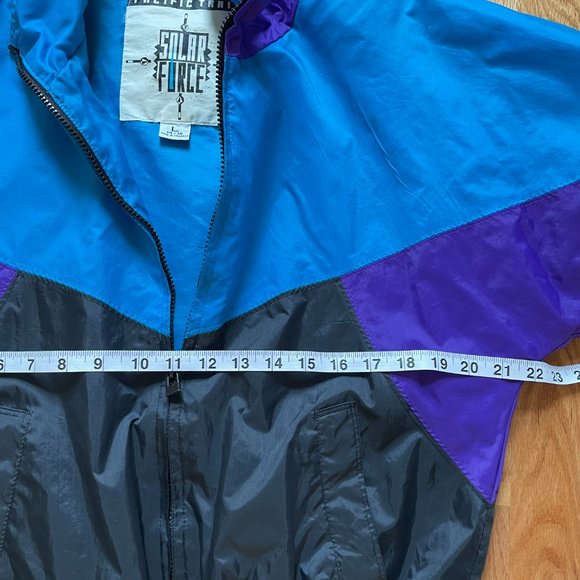 Vtg 80's 90's Pacific Trail Color Block Windbreaker Track Jacket Sz L (14/16) - Picture 8 of 13
